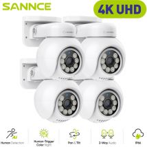 4K PoE Telecamera ip di sicurezza rilevamento intelligente dei veicoli audio bidirezionale,4PCS - Sannce