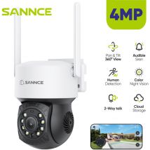 Sannce - 4MP Mini Telecamera Protezione Sicurezza H.264+ Rilevazione Umana Vocale Bidirezionale Monitoraggio Intelligente Telecamera Sorveglianza