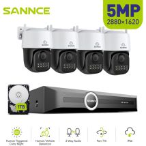 Sannce 5mp 4-kanal Poe-sicherheitssystem, Pt Ip-kameras, S+265, Ki-personen- Und Fahrzeugerkennung, Intelligente Wiedergabe, Intelligente 