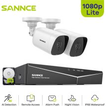 Annke - sannce 5MP Kit de Vidéosurveillance 8CH 1080N dvr Ensemble de Caméras Accès à Distance 2 × tvi 1080P Caméra Bullet ir Vision Nocturne