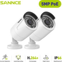 5MP Caméra ip de sécurité extérieure PoE Super hd avec enregistrement audio pour nvr N98PBD/N96PBK (pack de 2) - Sannce