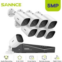 5MP Kit de Surveillance Vidéo cctv dvr Sécurité Système Vision Nocturne Intégré Micro Moniteur Distance Set - Sannce