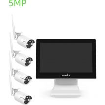 5MP sans fil Système de ip caméra,10CH moniteur lcd 10,1 'NVR avec 5MP poe 4 caméra Kit de vidéosurveillance,2TB - Sannce