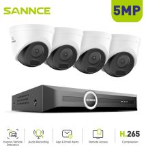 Sannce - 5MP Sistema de seguridad PoE ,S+265,acceso remoto, detección personas vehículos