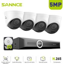 5MP Sistema de seguridad PoE ,S+265,acceso remoto, detección personas vehículos,4TB hdd - Sannce