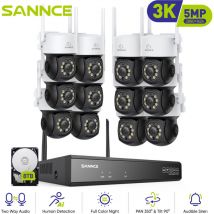 Sannce - 5MP 10CH Wireless Home Security Camera System with Smart Night Vision Human Detection