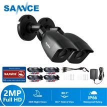 1080p tvi Caméra de sécurité filaire bullet vision nocture 20m weatherproof IP66 - 2 x caméra bullet - Sannce