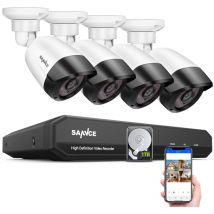 Sannce - 8 canaux 5MP Super hd filaire dvr Système de caméra de sécurité pour entreprise à domicile Vision nocturne infrarouge Surveillance