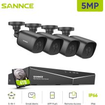 8ch Kit Di Videosorveglianza 5mn Dvr 4×5mp Telecamera Visione Notturna Ir Ip66 Sistema Telecamere Sicurezza Video Con Accesso Remoto Impermeabile - 