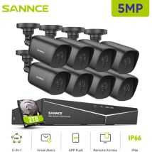 8CH Video Kit Videovigilancia 5MN dvr 8×5MP Cámara Impermeable ir Visión Nocturna Acceso Remoto Sistema Cámaras Seguridad- 2TB hdd - Sannce