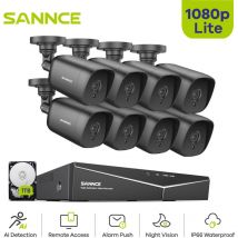 Annke - sannce 8CH Kit de Vidéosurveillance 1080N dvr Ensemble de Caméras Accès à Distance 8 × tvi 1080P Caméra Bullet ir Vision Nocturne Imperméable