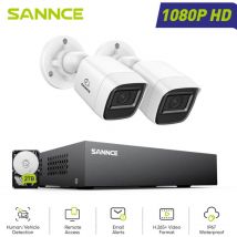 Sannce - Kit de Vidéosurveillance filaire 1080P 8 canaux 2 caméras Bullet 2MP,Détection Mouvement Accès à Distance Système de Caméra de Sécurité,2TB