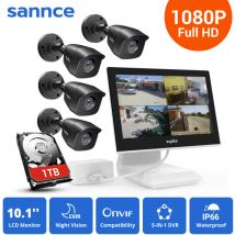 Sannce - Le kit de système de vidéosurveillance de sécurité 4 canaux cctv prend en charge onvif Outdoor 4 caméras - 1TB