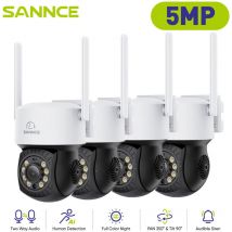 Sannce - Outdoor Wireless Security Camera with Night Vision Two-way AudioAuto Tracking Works with Alexa
