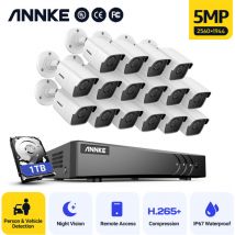 ANNKE Home 5MP H.265 Pro Système de caméra de sécurité filaire DVR avec caméras HD 5MP pour kits de vidéosurveillance en plein air 16 caméras
