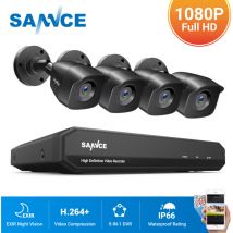 Sannce - Système de caméra de sécurité cctv 5 en 1 8CH 1080p dvr avec caméras de surveillance filaires hd 1080p pour les kits de vidéosurveillance