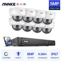 Sannce - annke 5MP PoE ip onvif Bullet système de caméra de sécurité 8CH 4K nvr Kit de vidéosurveillance de vision nocturne couleur de 100 pieds pour