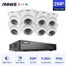 ANNKE Système de caméra de sécurité NVR LCD 4 canaux 5 MP Super HD sans fil 10,1" Caméras WiFi 3 MP Vision nocturne étanche H.264 +Forfait