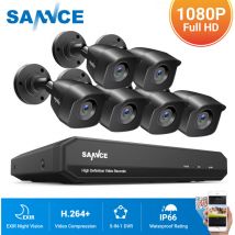 Sannce - Système de sécurité vidéo domestique 1080P avec dvr 1080N avec 6 caméras Style b – 0TB hdd