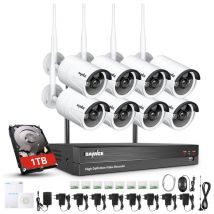Sannce - 8CH système de vidéosurveillance sans fil nvr 1080P nvr Wifi ir-cut extérieur 8 pièces 1080P ai ip cctv caméra système de sécurité Kit de