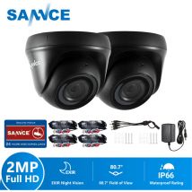 Sannce - Telecamera di sicurezza Telecamera dome 1080p tvi visione notturna 20m resistente alle intemperie IP66 - 2 x telecamera dome