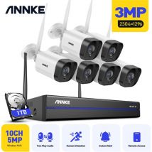 Annke - sannce Système de sécurité vidéo en réseau PoE fhd 5MP, nvr de surveillance 8CH 5MP avec compression vidéo H.264 +, caméras 8 5MP hd