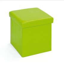 Sanne Tabouret-Boîte de rangement, pliable avec couvercle, vert.