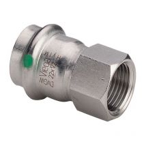 Viega - Sanpress Inox Pièce de transition 436674 42mmxRp 1 1/2, acier inoxydable, polygonale, SC-Contur