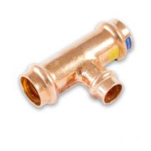 Pressfitting T-Stück Mittelabgang reduziert, Größe v 15 - Abgang v 12 - v 15 - Sanpro