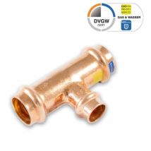 Sanpro Pressfitting T-Stück Mittelabgang reduziert, Größe V 28 - Abgang V 18 - V 28