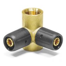 Steckfitting Doppel Wandwinkel - Wandscheibe, Größe 16x2, Höhe 52 mm - Sanpro