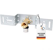 Pressfitting Einzel Wandscheibe + Montageplatte abgewinkelt, Größe 16x2 - Stichmaß einzel - Sanpro