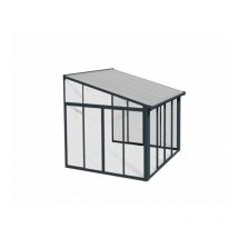 Palram - Lean To Greenhouse Sanremo Veranda Clear 3 x 3.05 - Polycarbonate/Acrylic - L314 x W300 x H310 cm - Grey