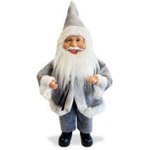 Santa Claus Robe grise 144193 Décoration de Noel 40H avec Mini-lumière