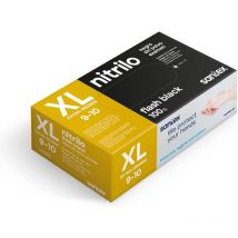 Santex Guanti de Nitrile Powder Free Nero Gamma Nitrile Extra Heavy Duty Flash Nero Guanti monouso de Monouso Free de Latex Free Scatola de 100 pezzi