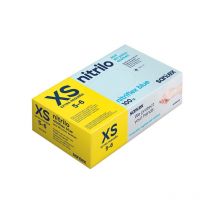 Nitriflex blu confezione de 100 guanti da esplorazione in nitrile taglia xs - 3,5 grammi - senza polvere - free de latex - non-sterile - colore blu