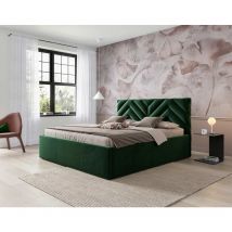 Santiago - lit coffre - 180x200 - sommier inclus - en velours - vert