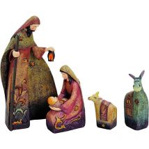 Santons de Noël, figurines de crèche , 4 pièces de 6 à 22 cm.