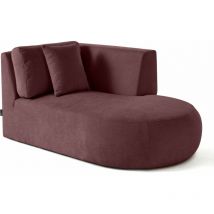 Lisa Design - Santorini - module d'assise méridienne droit - en tissu texturé - prune