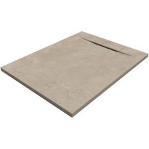 Siena Rechteckige Duschwanne SanyDur Gel Coat 110 x70 cm, Lithos Creme - Sanycces