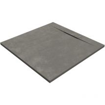 Siena Rechteckige Duschwanne SanyDur Gel Coat 110 x 100 cm, Concrete dark - Sanycces