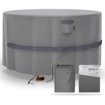Sanzaro - Gartenmöbel Abdeckung Rund für Gartentische Winterfest - 600D Oxford Gewebe mit RipStop-Technologie, UV-Beständig, Wasserdichte Abdeckhaube