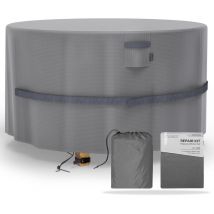Gartenmöbel Abdeckung Rund für Gartentische Winterfest - 600D Oxford Gewebe mit RipStop-Technologie, UV-Beständig, Wasserdichte Abdeckhaube für