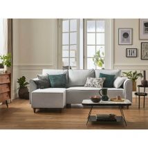 Saphir - canapé d'angle réversible 4 places - convertible - avec coffre - en tissu