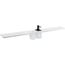 Sapho Abeline - Ablage mit Seifenspender und Gläsern, 100 cm, weiß matt/schwarz AE102-0101-03