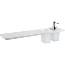 Abeline - Ablage Mit Seifenspender Und Gläsern, 50 Cm, Weiß Matt/verchromt Ae502-0101-02 - Sapho