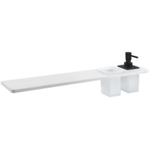 Sapho - Abeline - Étagère avec distributeur et verre, 60 cm, blanc mat/noir AE602-0101-03
