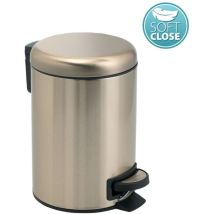 Poubelle De Salle De Bain Wc À Pédale Ronde Doré 5 L Sourcing 000033098700000 - Vasari