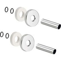 Sapho Accessori - Set di rosette di copertura, acciaio inox spazzolato CP6535