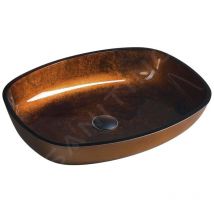 Sapho - Beauty - Lavabo à poser, 540x395 mm, sans trop-plein, verre marron TY223